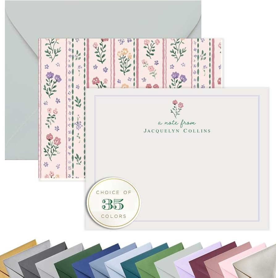 Lemon Grace Co - Personalized Stationery for Women Note Card and Envelope Set | Personalized Note... | Amazon (US)