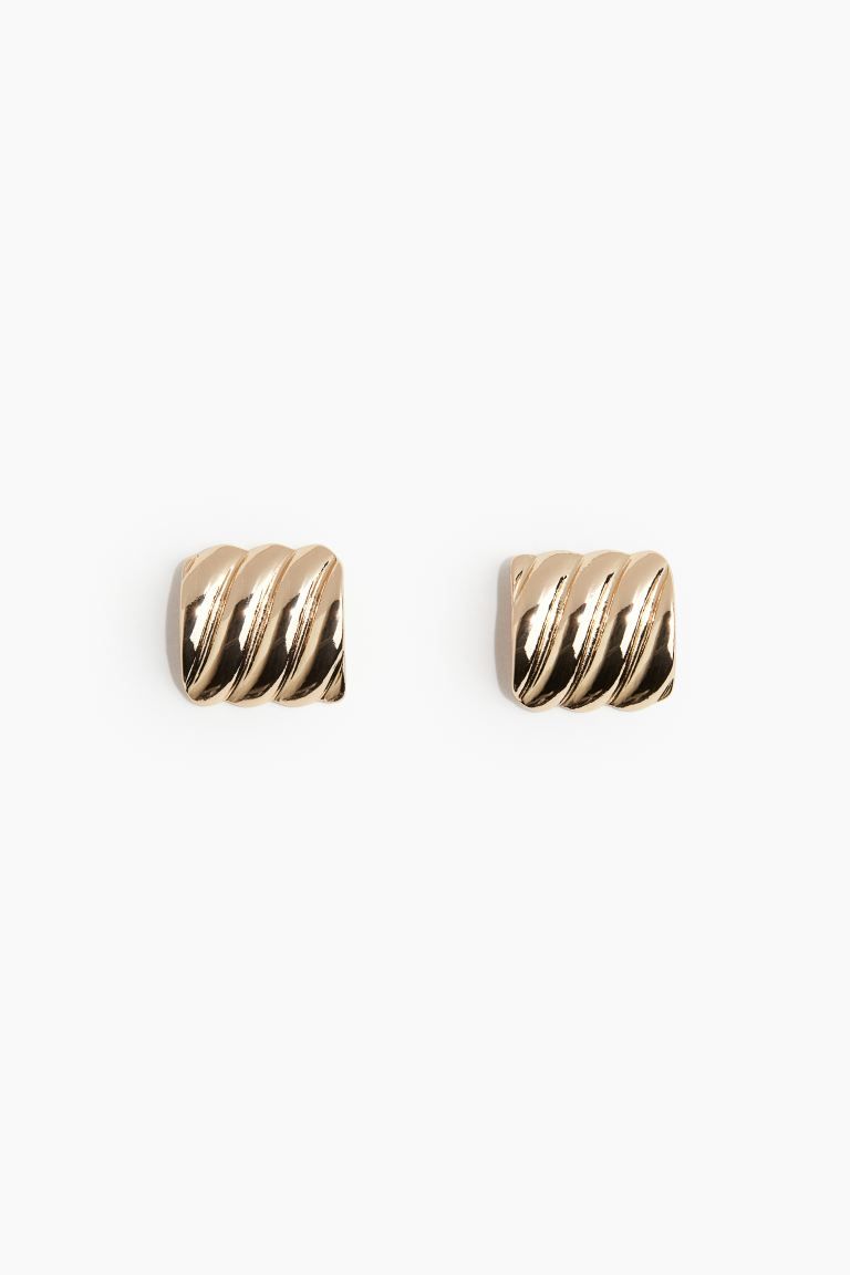 Fluted stud earrings - Gold-coloured - Ladies | H&M GB | H&M (UK, MY, IN, SG, PH, TW, HK)