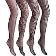 VERO MONTE Women Patterned Fishnet Tights Black Fishnets Net Stockings Pantyhose | Amazon (US)