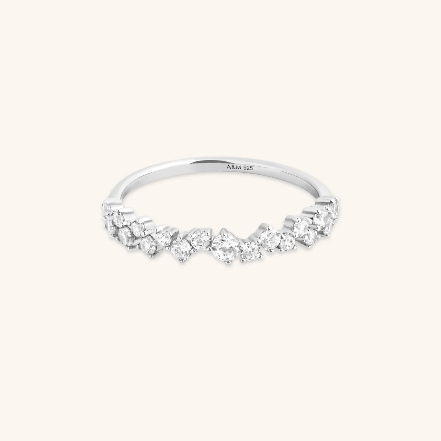 Crystal Scatter Band Ring in Silver | Astrid & Miyu UK