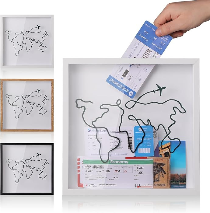 Travel Adventure Archive Shadow Box For Memories,8&12Inch Concert Travel Ticket Stub Memory Top L... | Amazon (US)