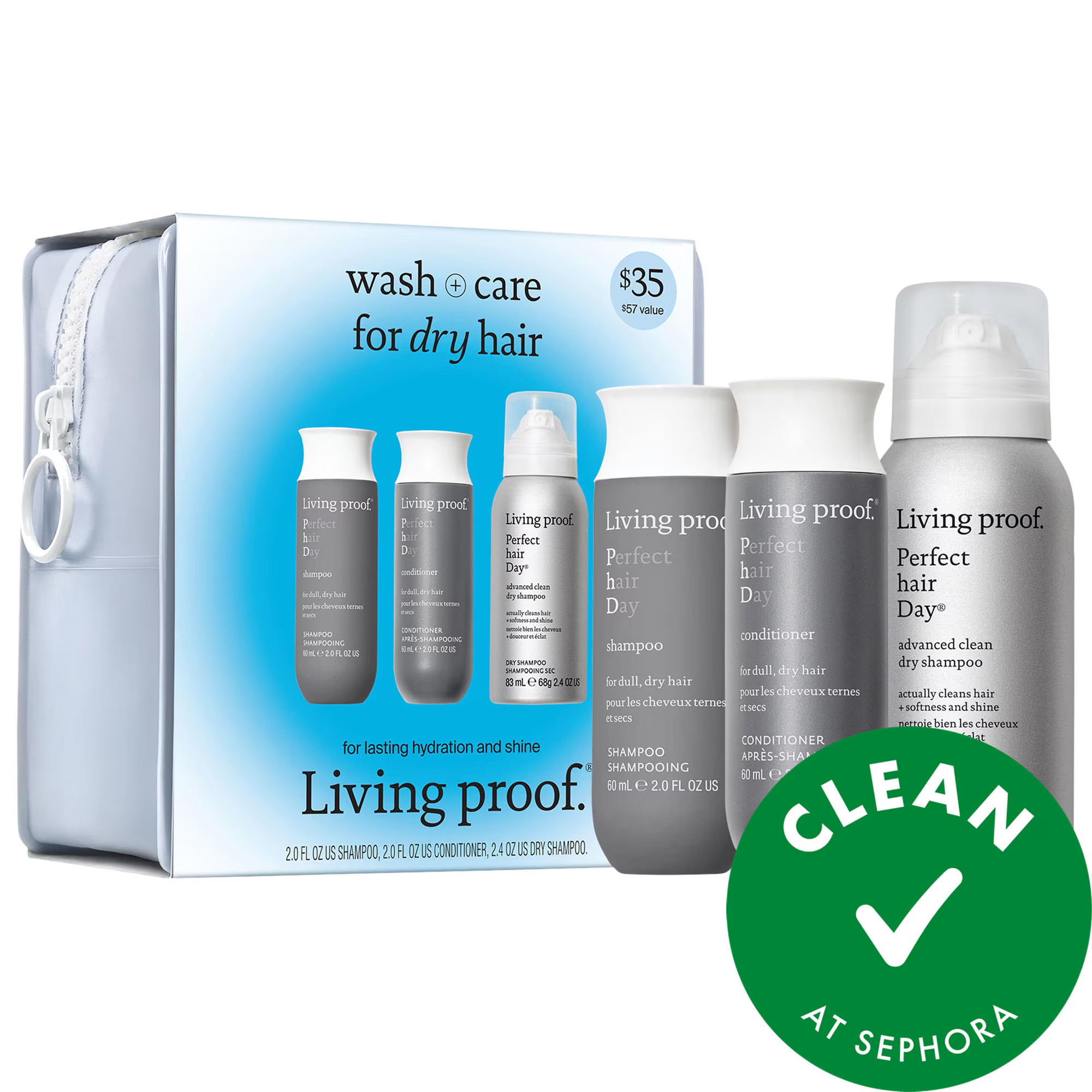 Living Proof Mini Perfect hair Day (PhD) Shampoo, Conditioner & Dry Shampoo Set | Sephora (US)