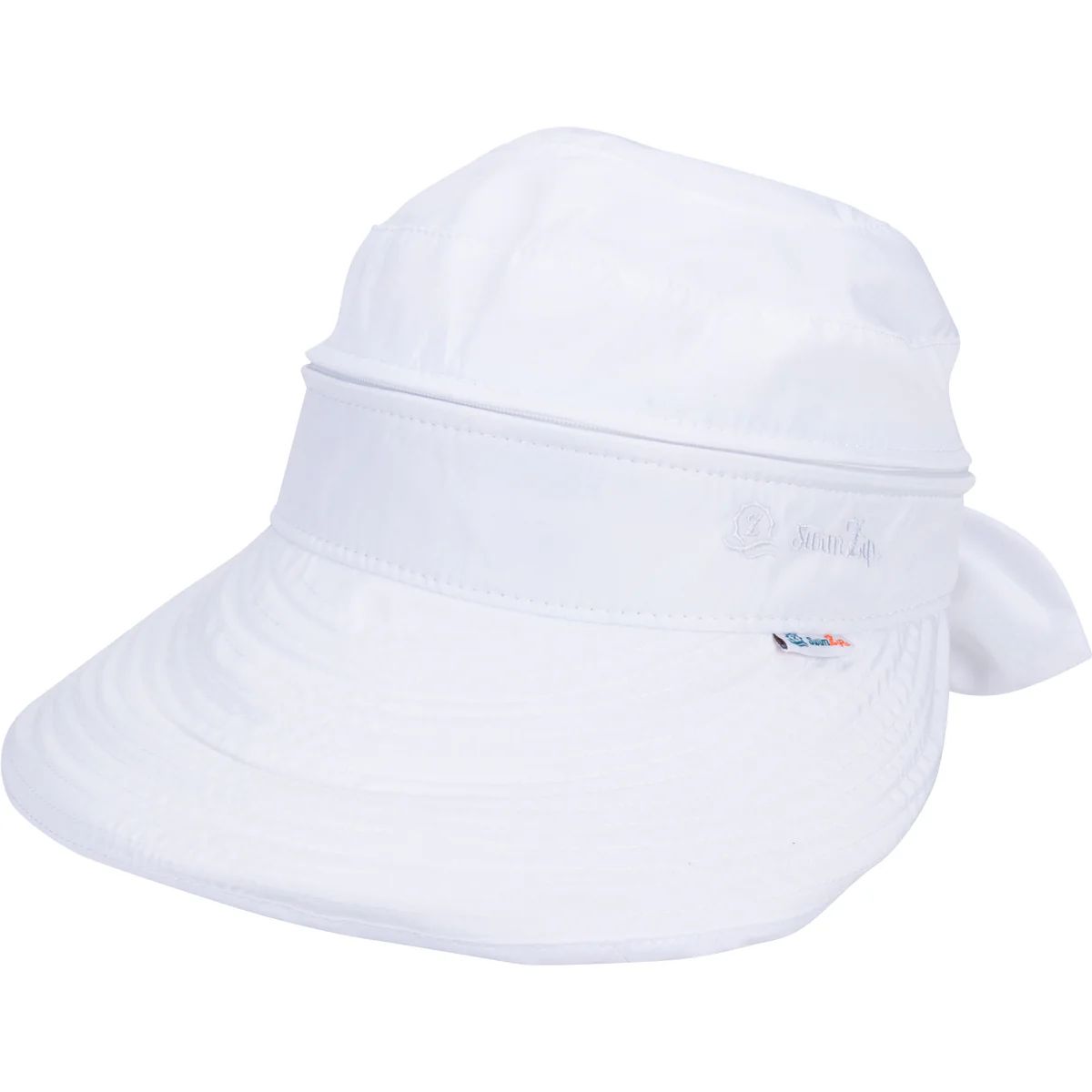 Women's Zip Off Adjustable Visor Hat UPF 50+ Sun Protection "Best Womens Visor" White | SwimZip