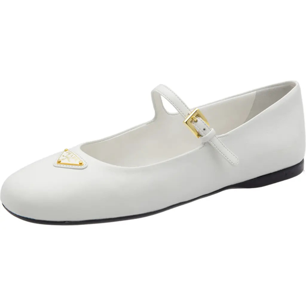 Prada Ballerina Mary Jane in White at Nordstrom, Size 9.5Us | Nordstrom