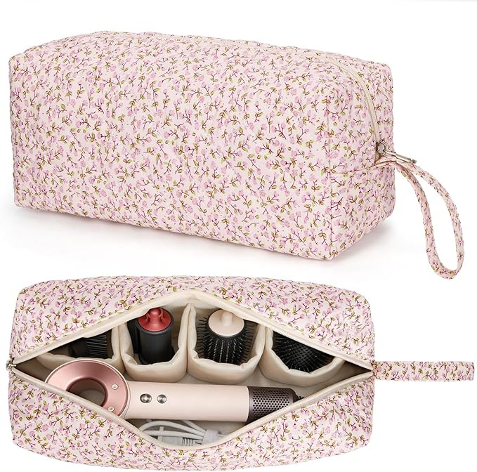 Travel Hair Tool Bag Compatible with Dyson Airwrap and Shark Flex Style Carrying Case, Floral Por... | Amazon (US)