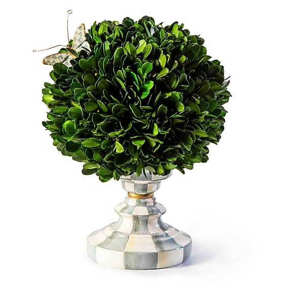 Sterling Check Small Boxwood Centerpiece | MacKenzie-Childs