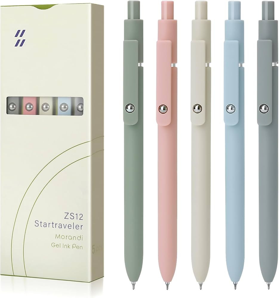 FIOVER 5pcs Gel Pens 0.5mm Quick Dry Black Ink Pens Fine Point Smooth Writing Pen High-End Series... | Amazon (US)