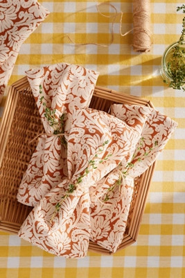Demeter Embroidered Cotton Napkins, Set of 4 | Anthropologie (US)