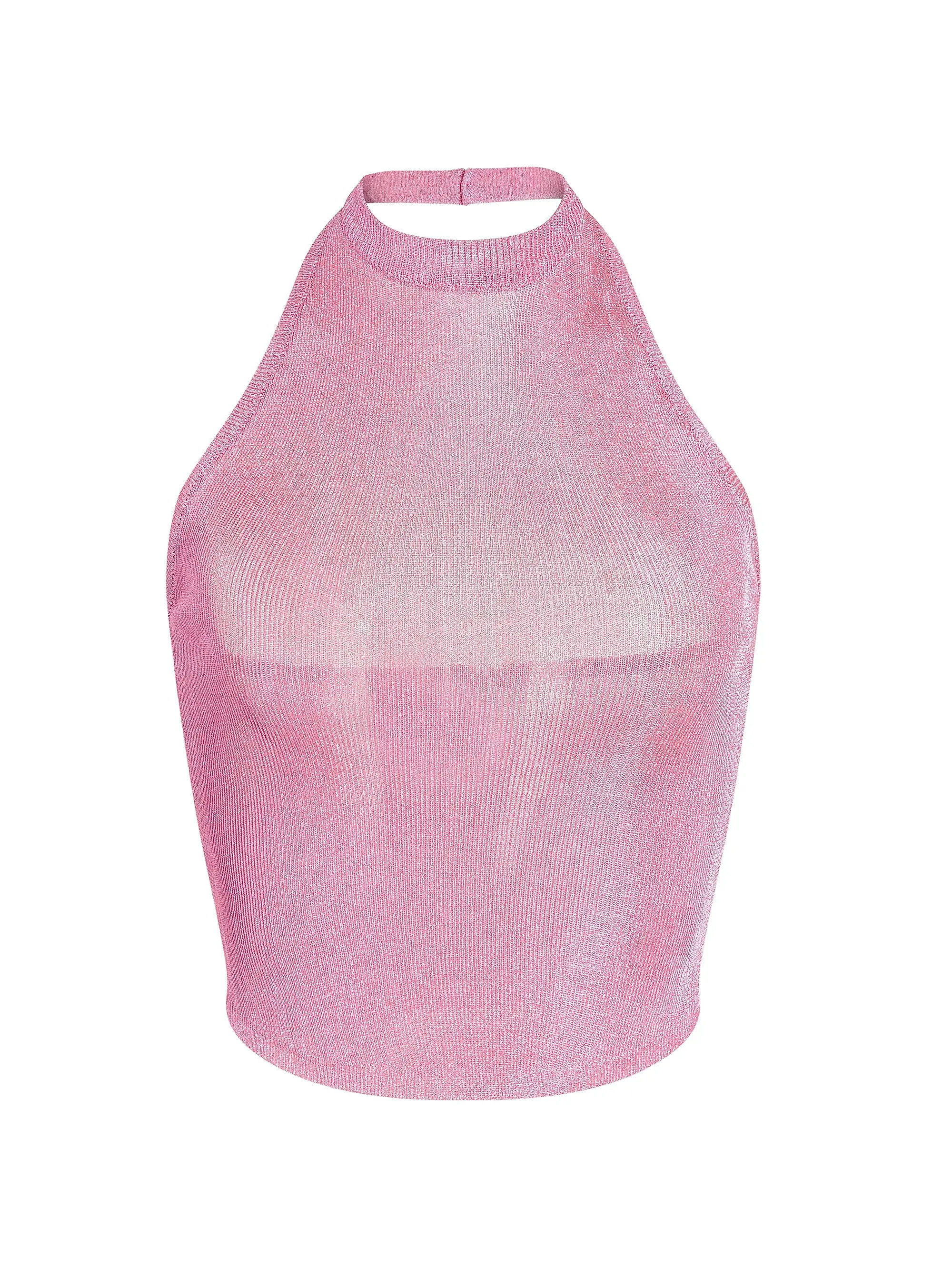 Ser.o.yaMinnie Metallic Knit Halter Top | Saks Fifth Avenue