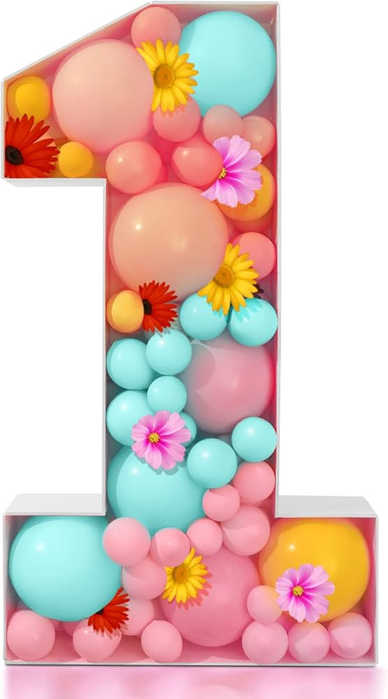3ft Mosaic Numbers for Balloons Frame Light Up Large Cardboard Numbers Marquee Numbers Pre-Cut Ki... | Amazon (US)
