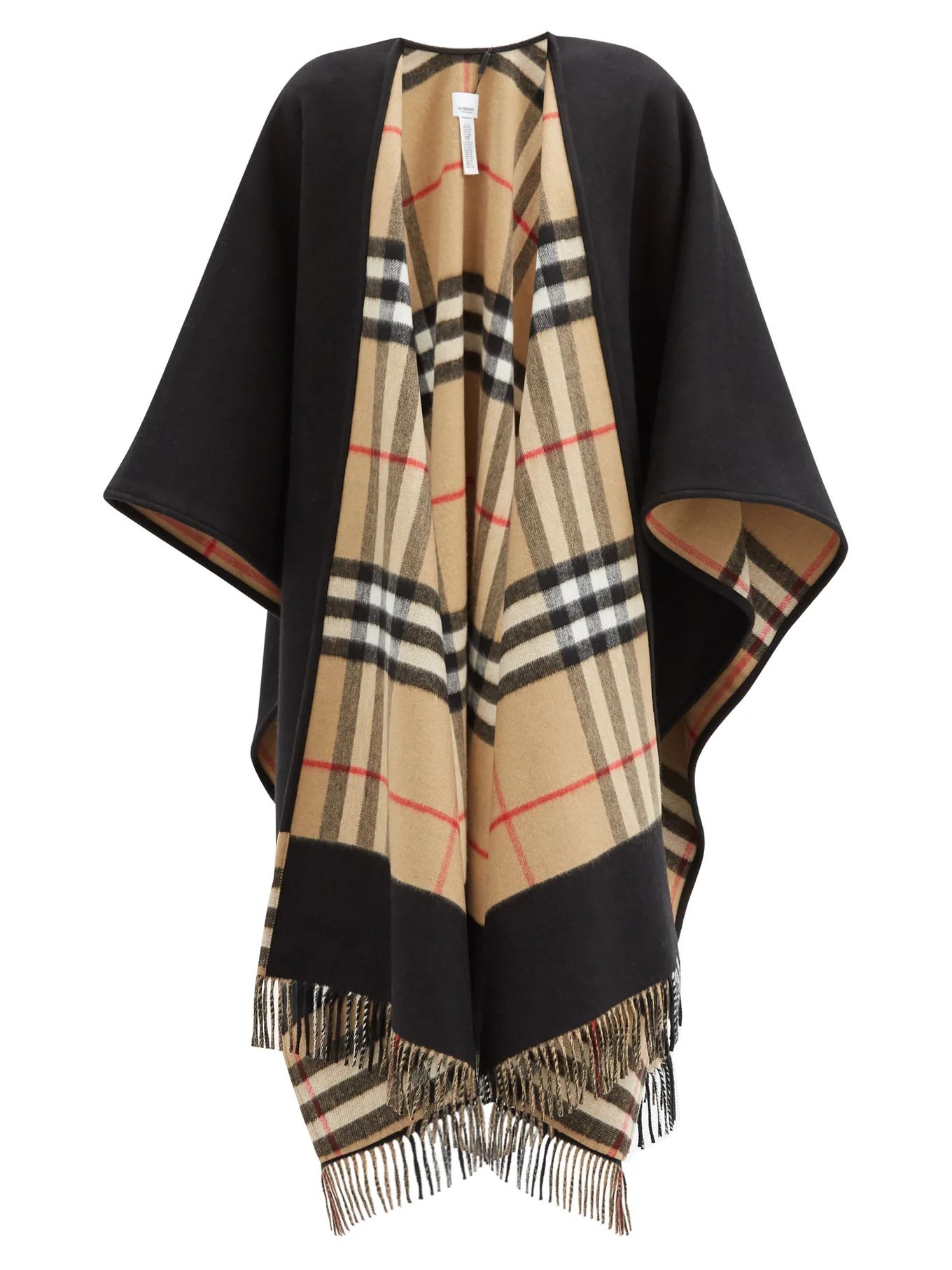 Giant-check cashmere and wool-blend cape | Burberry | Matches (US)