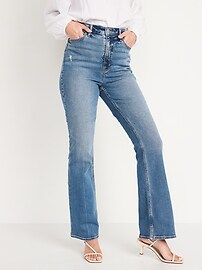 Higher High-Waisted Distressed Flare Jeans for Women | Old Navy (US)