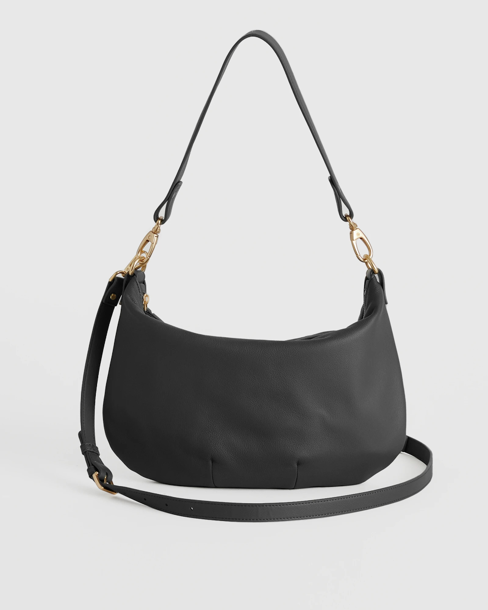 Italian Leather Convertible Crescent Shoulder Bag | Quince
