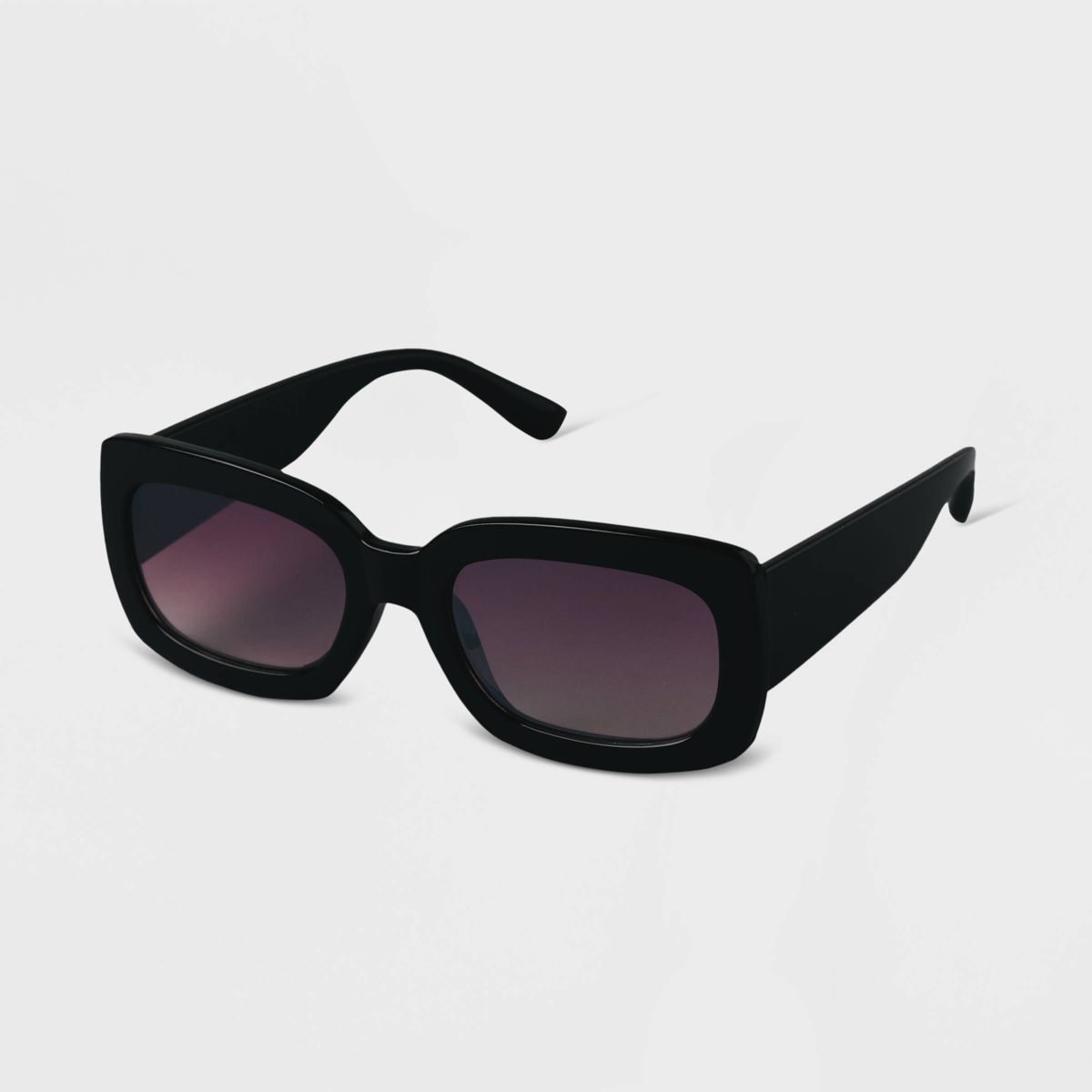 Women's Plastic Rectangle Sunglasses Black - A New Day™ | Target