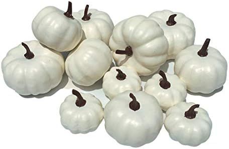 COTOSEY 12PCS Artificial White Pumpkins for Wedding Halloween Fall Thanksgiving Table Decorating | Amazon (US)