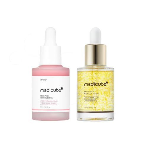 medicube Glow Activating Serum Duo: Pink PDRN Peptide and Deep Vitamin C Capsule Serum | Salmon DNA PDRN and Vitamin C for Dull, Uneven-Looking Skin | Deep Hydration and Glow Care | Korean Skincare | Amazon (US)