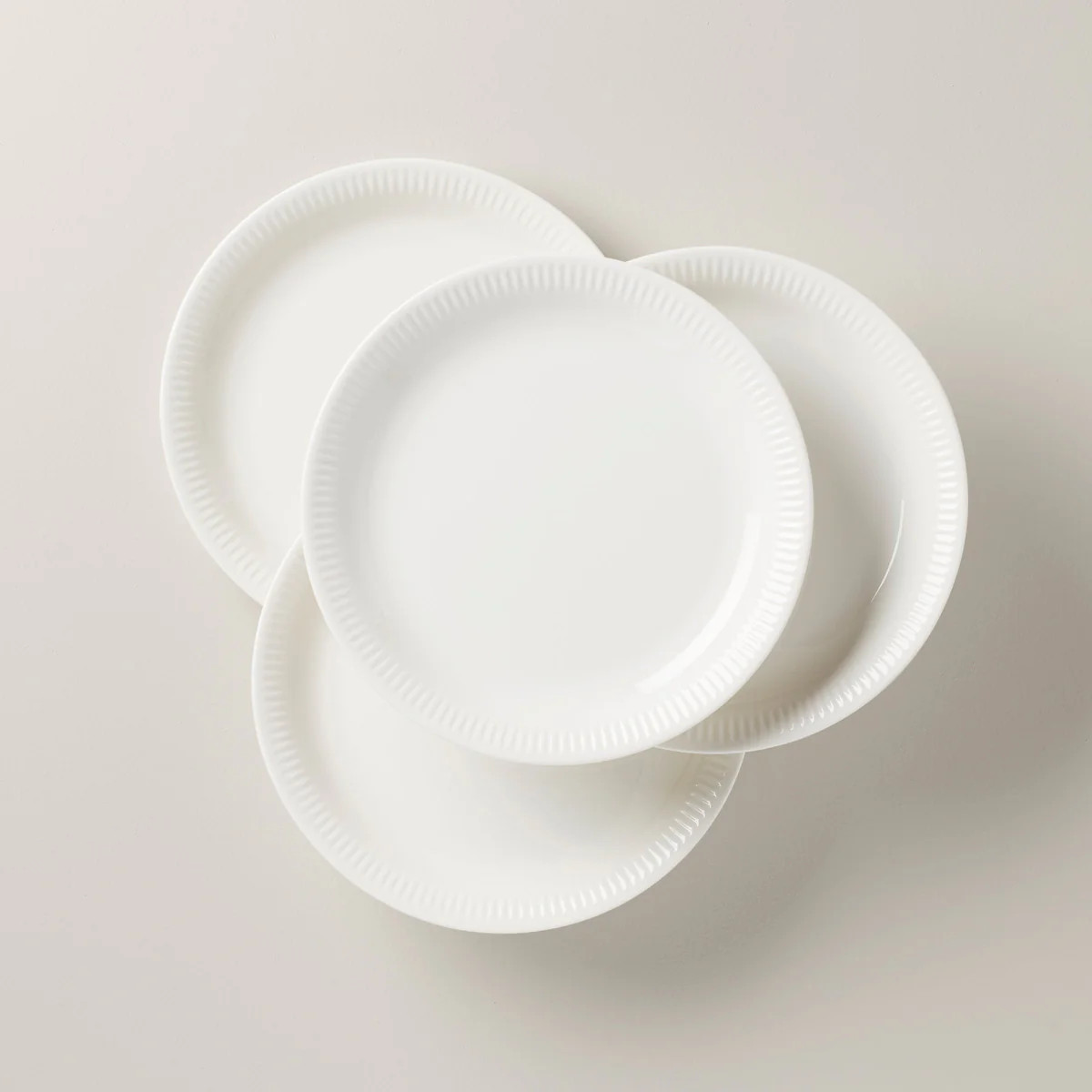 Profile White Porcelain 4-Piece Dinner Plate Set | Lenox