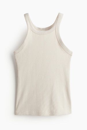Suit Vest - Low-cut Neckline - Sleeveless - Light beige - Ladies | H&M US | H&M (US + CA)