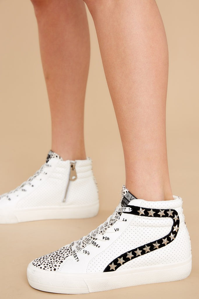 Forever White Black High Top Sneakers | Red Dress 
