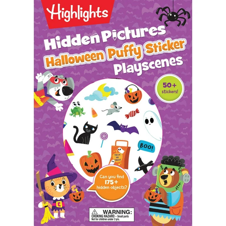 Halloween Hidden Pictures Puffy Sticker Playscenes : 50+ Stickers! Can You Find 175+ Hidden Objec... | Walmart (US)