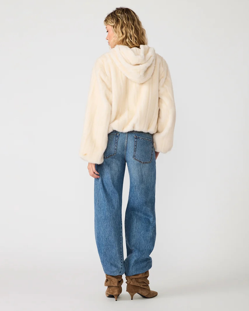 MAVIS Snow White Faux Fur Zip-Up Women's Jacket | Steve Madden (US)
