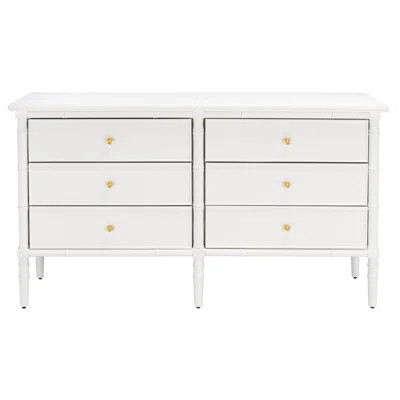 Mina 6 Drawer Double Dresser Color: White | Wayfair North America