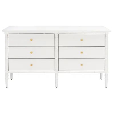 Mina 6 Drawer Double Dresser Color: White | Wayfair North America