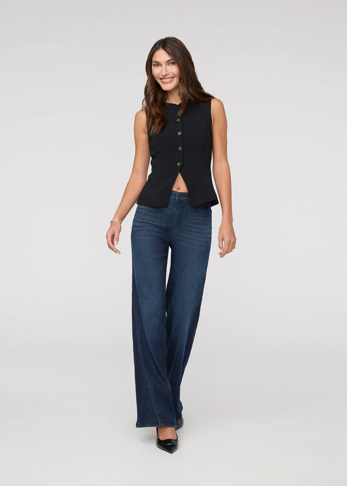 No Sweat Denim High Rise Wide Leg - Nostalgia Tone | DUER