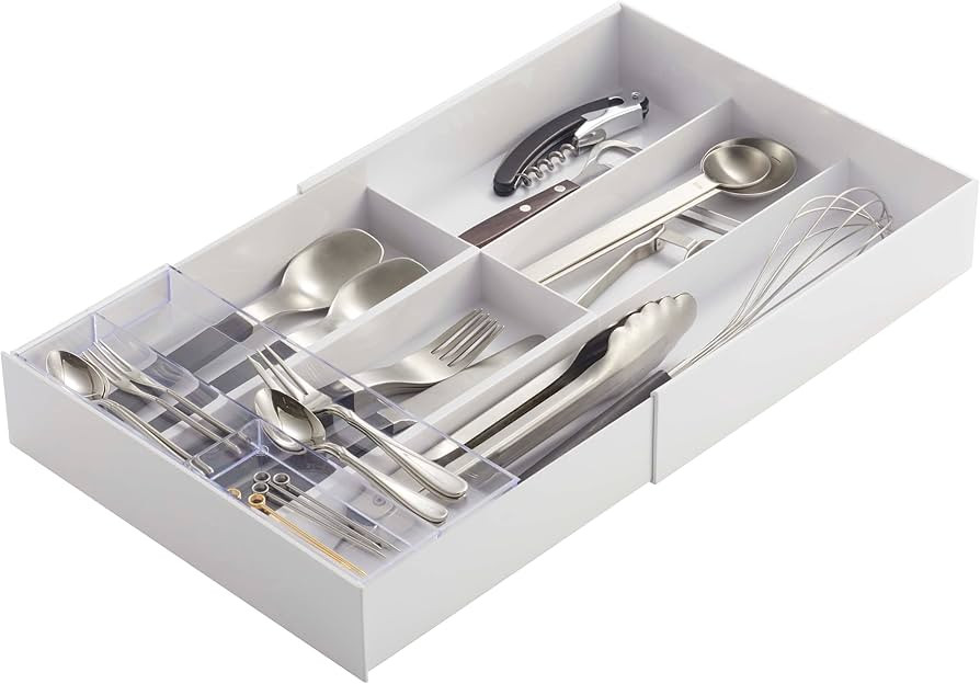 Yamazaki Home Tower Cutlery Drawer Organizer - Kitchen Silverware Utensil Storage Tray - Expandab... | Amazon (US)