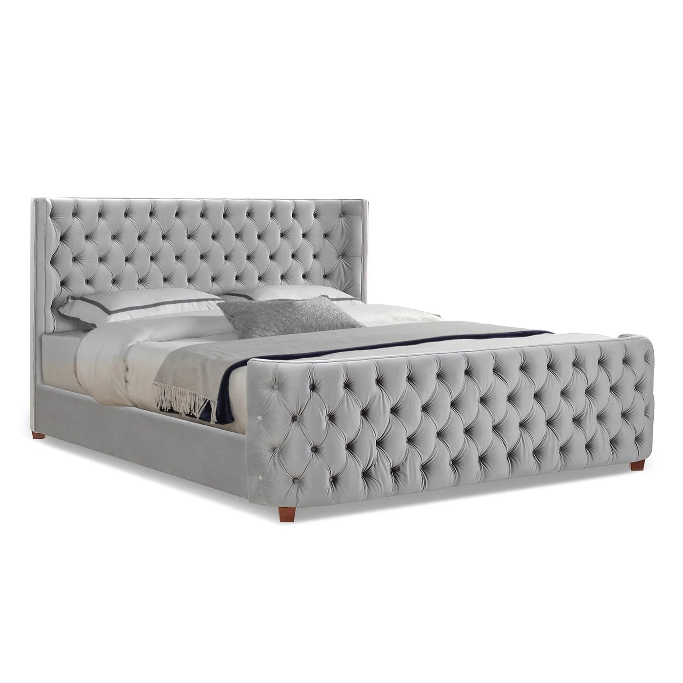 Brooklyn King Tufted Bed, Opal Grey | Walmart (US)
