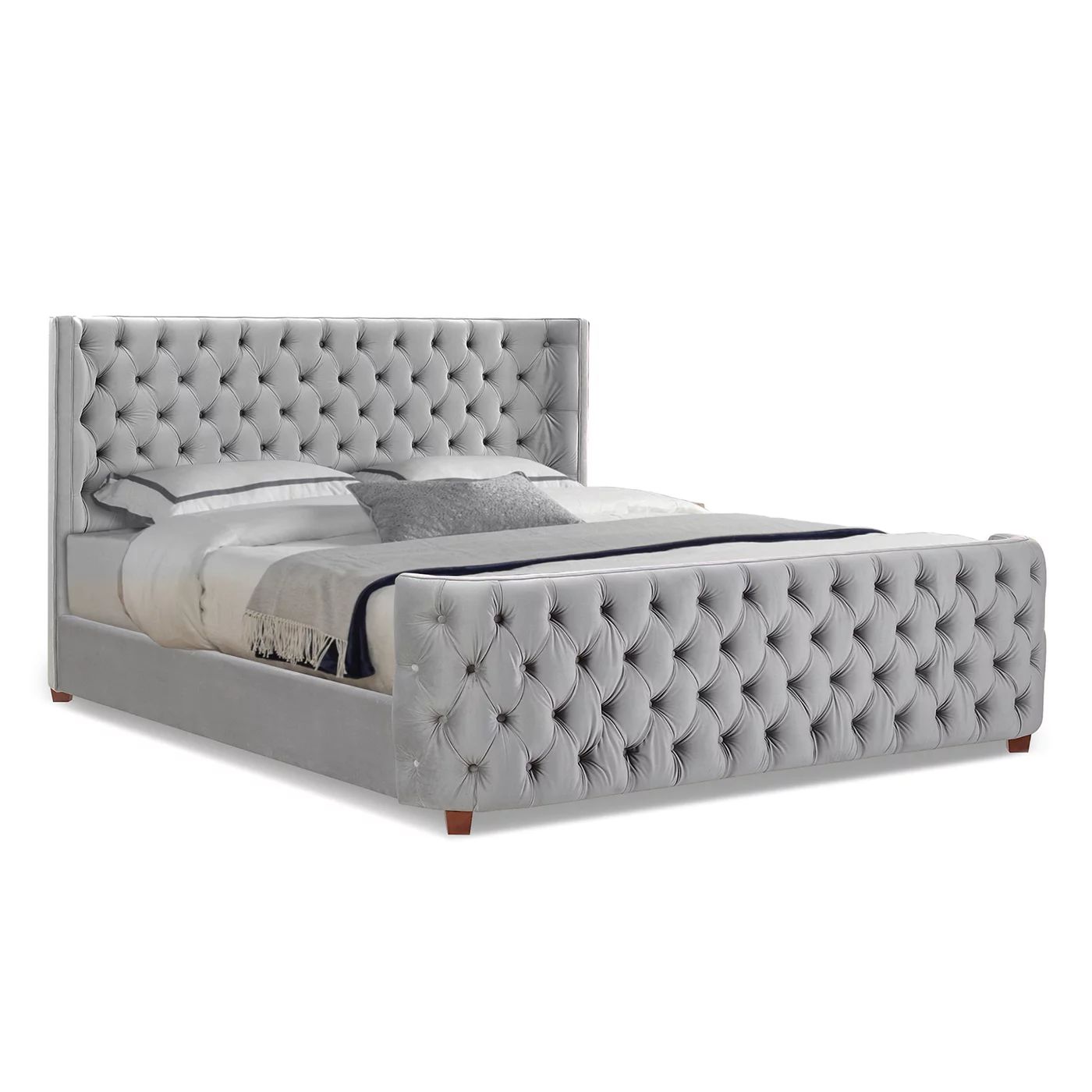 Brooklyn King Tufted Bed, Opal Grey | Walmart (US)