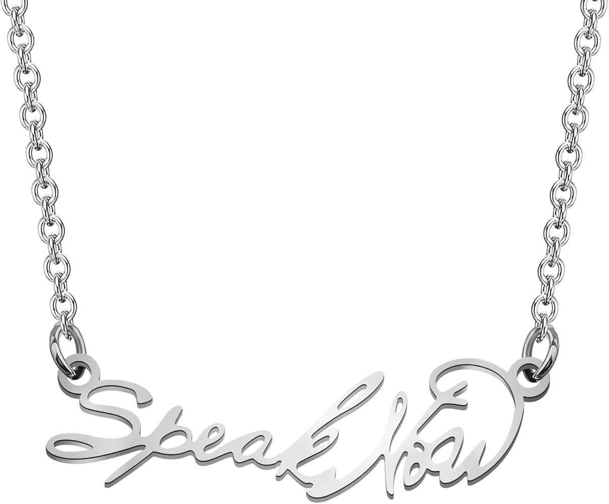 OKEYCH Speak Now Music Necklace with Message Card Swift Gift for Fans Music lover Gift | Amazon (US)