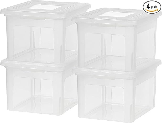 IRIS USA Letter & Legal Size Plastic Storage Bin Tote Organizing File Box with Durable and Secure... | Amazon (US)