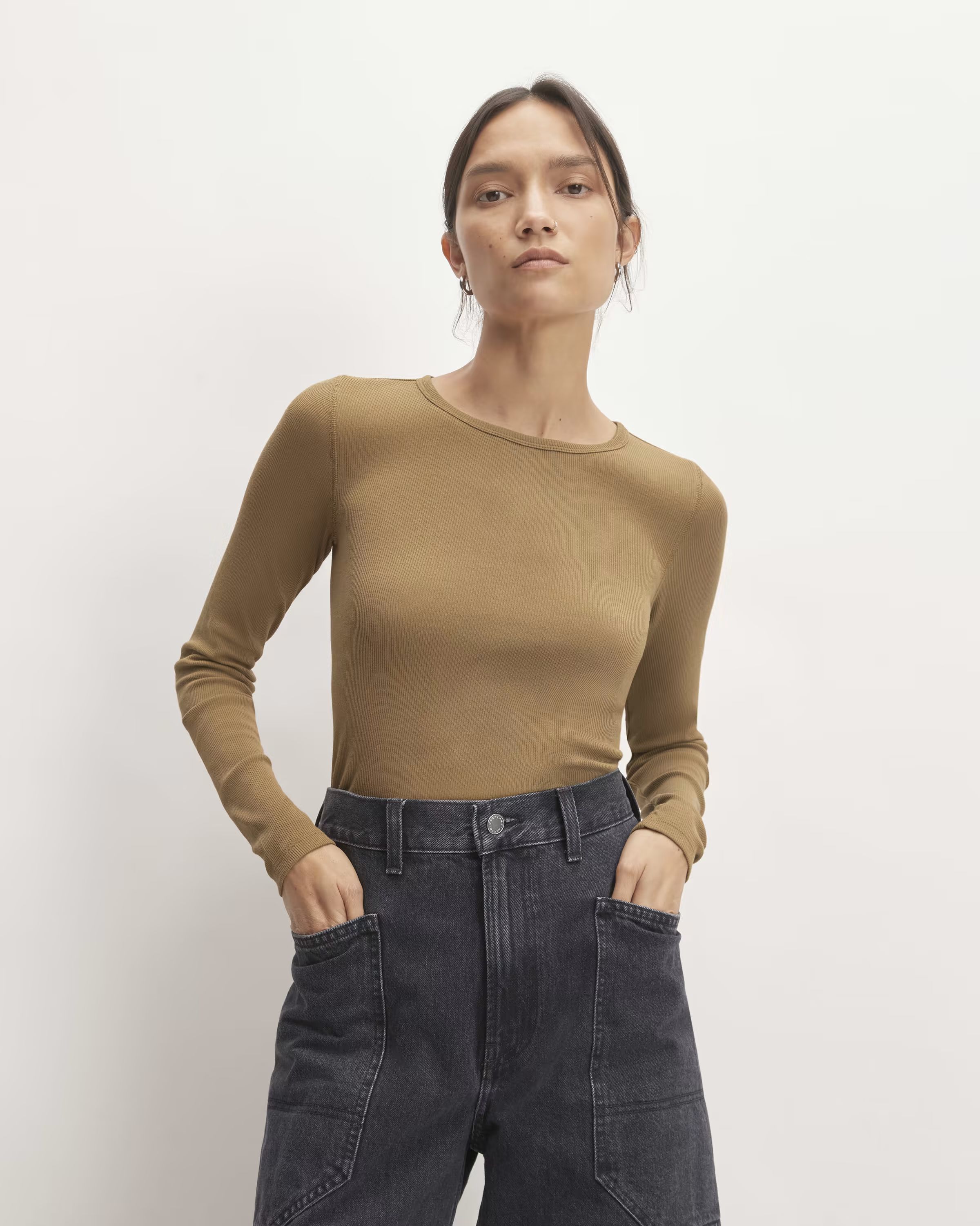 The Supima® Micro-Rib Long-Sleeve Crew | Everlane