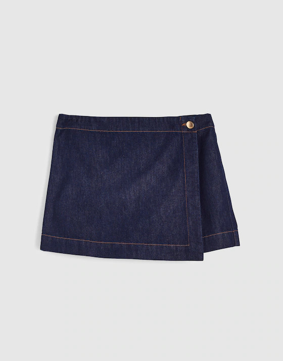 Denim Wrap Mini Skort | Madewell