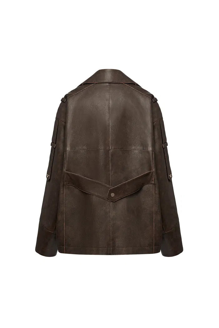 Irina Vintage Biker Jacket in Vegan Leather | Fabrique