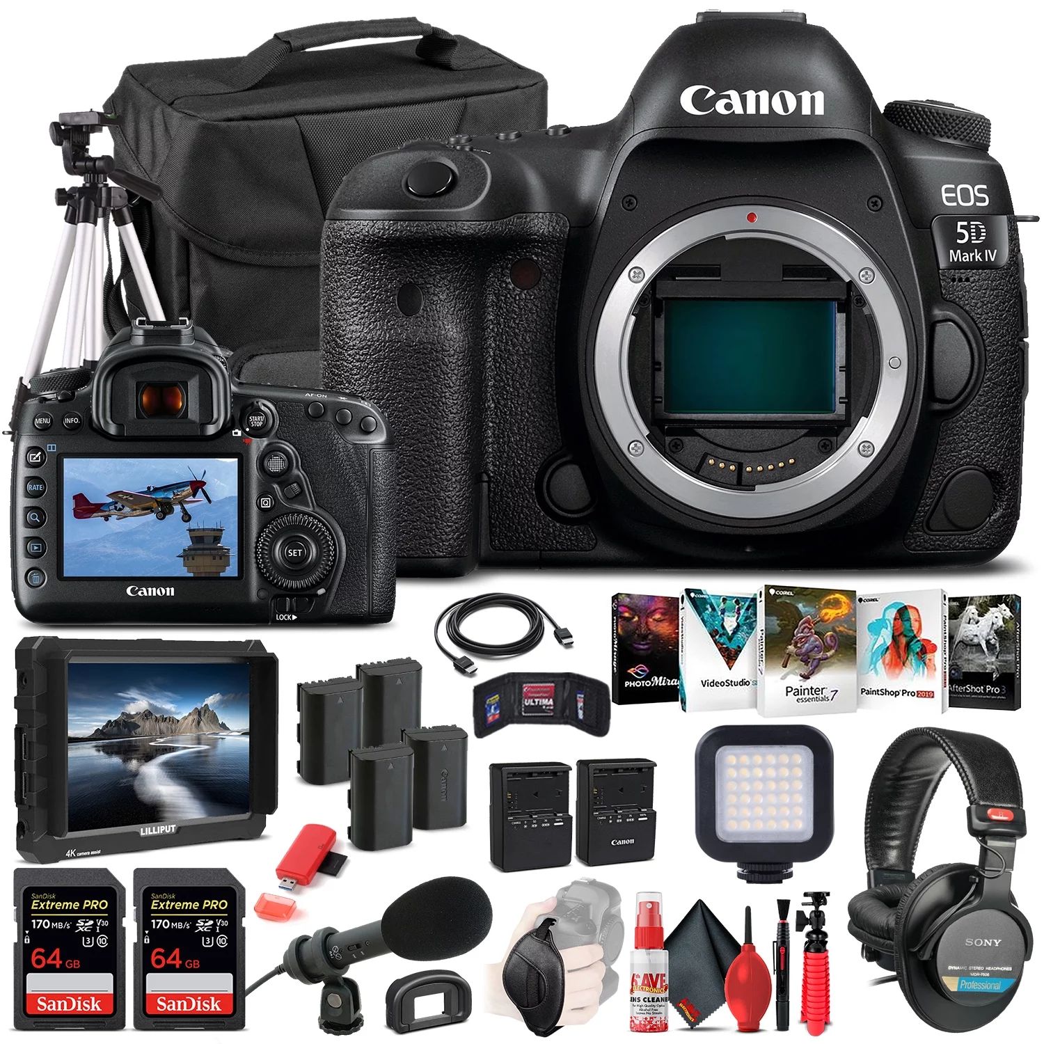Canon EOS 5D Mark IV DSLR Camera Body Only 1483C002  - Pro Bundle - Walmart.com | Walmart (US)