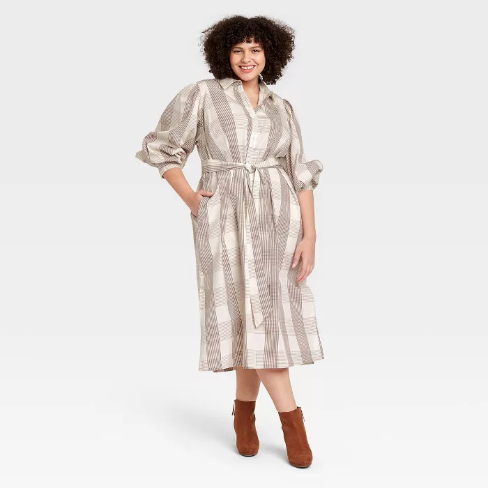 Women's Long Sleeve High Cuff Shirtdress - A New Day™ | Target