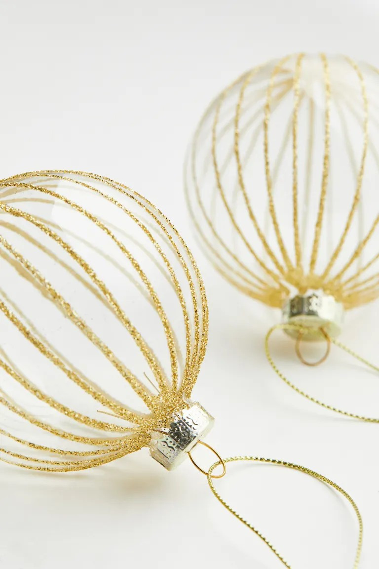 2-pack Glittery Glass Christmas Ornaments | H&M (US + CA)