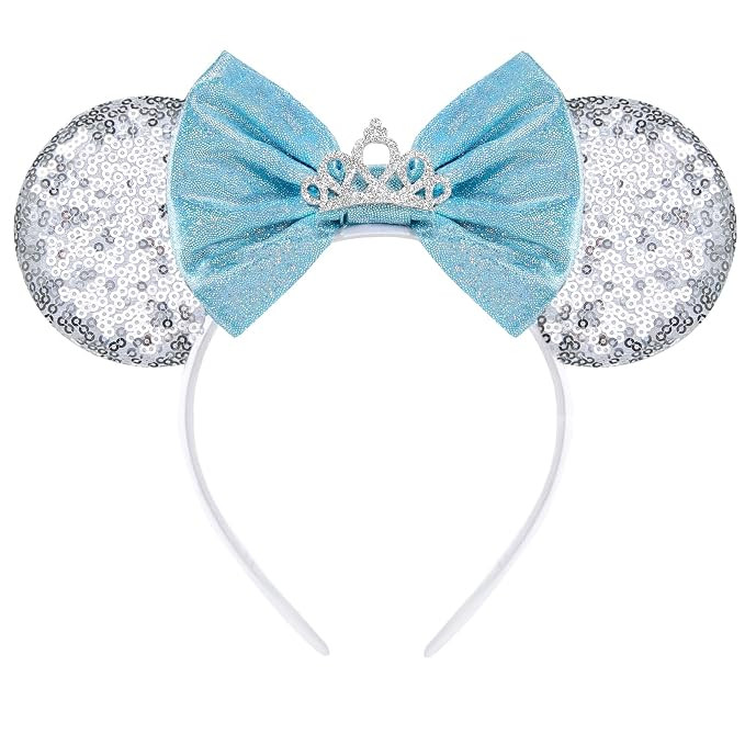 Mouse Ears, Sequin Bow Mouse Ears Headband for Women Girls Adult, Princess Decorations for Party ... | Amazon (US)