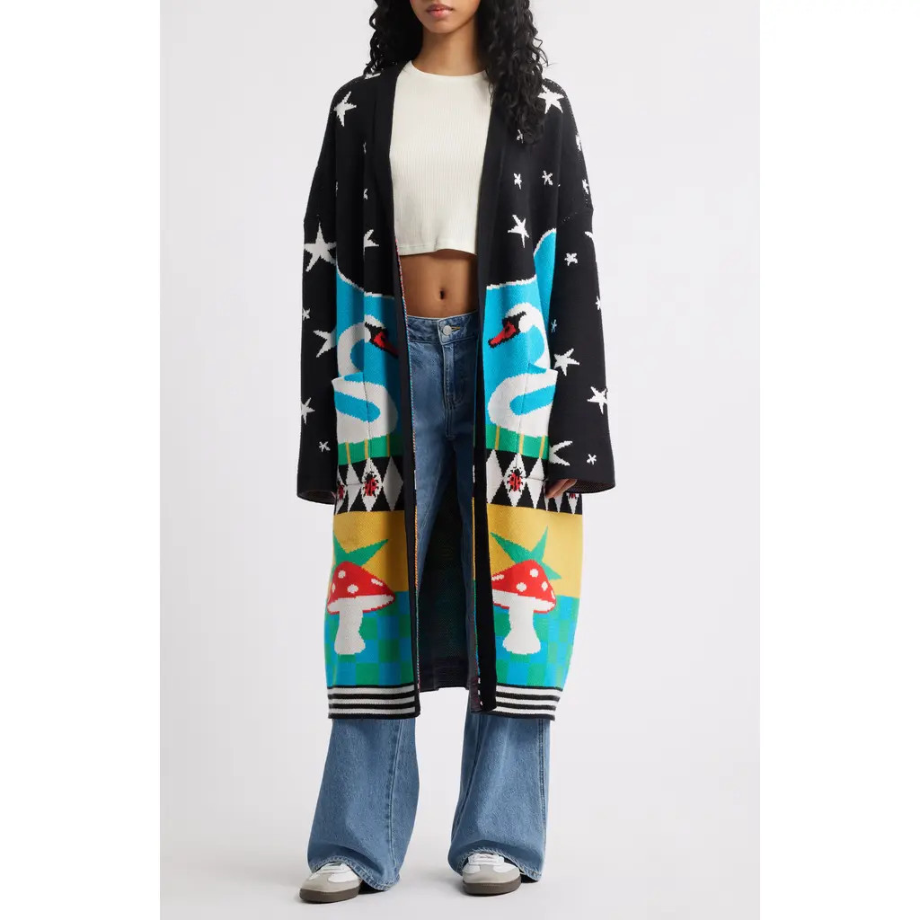 Dressed in Lala Hot Air Balloon Cardigan in Black at Nordstrom, Size Small | Nordstrom