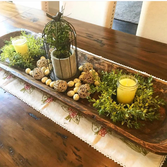 Hand Carved Extra Large WOOD DOUGH BOWL- 40" x 12" x 3" Beautiful Table Centerpiece Decor | Etsy (US)
