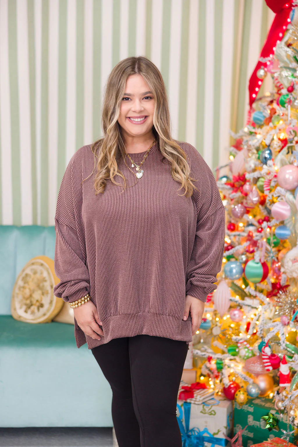 Comfy Ribbed Pullover | Chocolate | +Plus Available | BLACK TUESDAY DOORBUSTER | Talulah