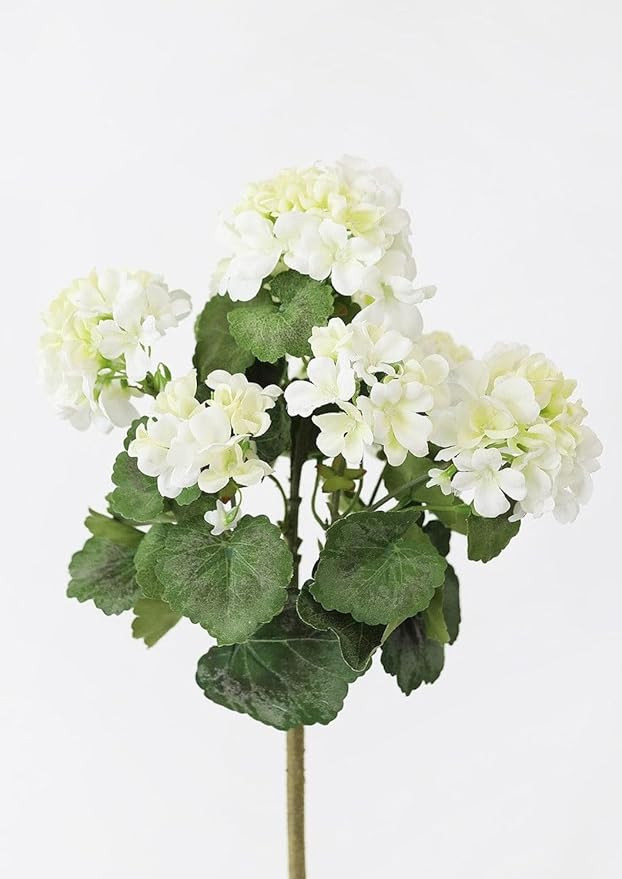 Outdoor Artificial Flowers | Water Resistant Outdoor Geranium Bush - 18" | Amazon (US)