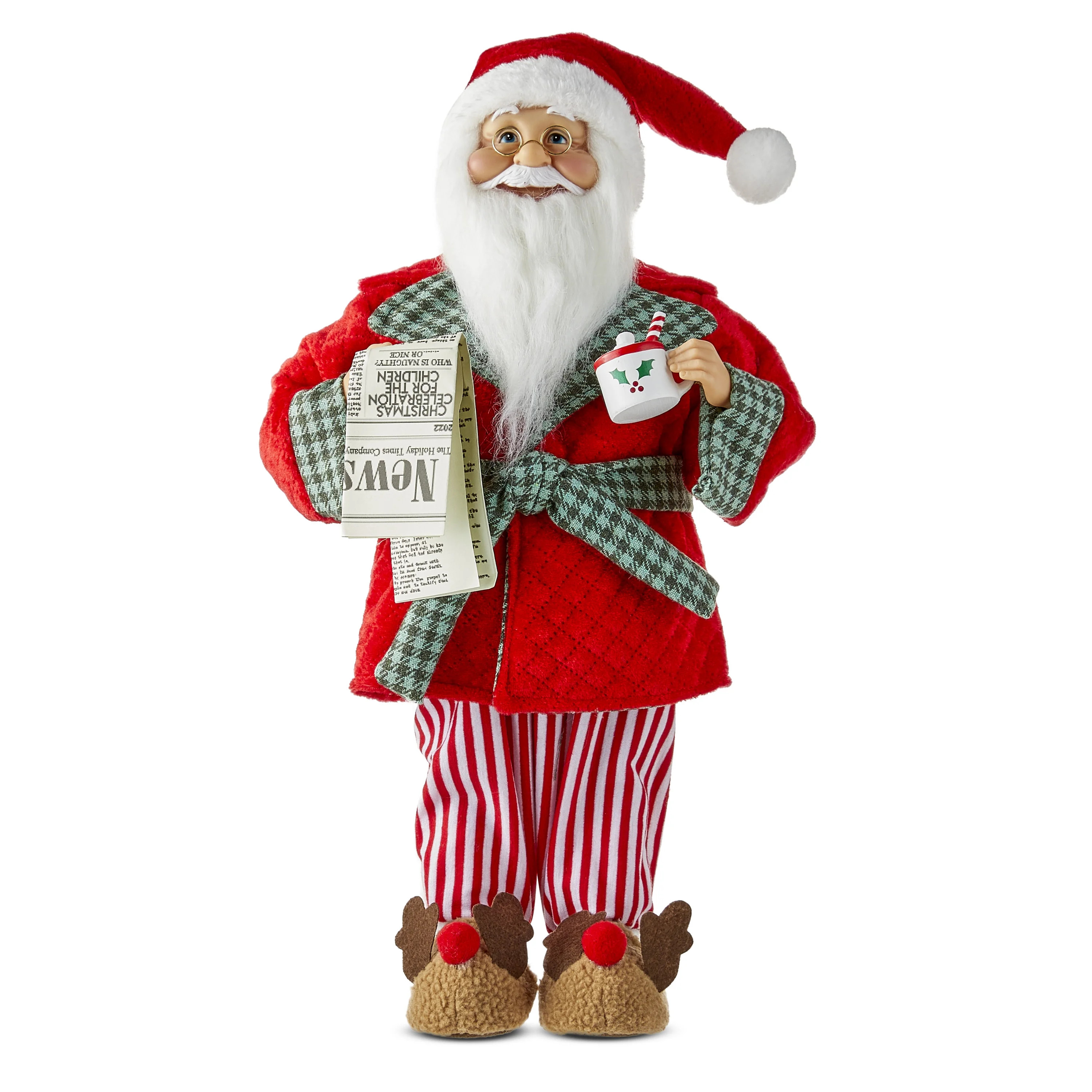 Santa in Robe and Slippers, 18 in, by Holiday Time | Walmart (US)