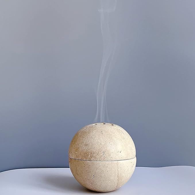 SAIDKOCC 9 Holes Handmade Natural Marble Round Incense Burner Holder for Meditation Decorative Ro... | Amazon (US)