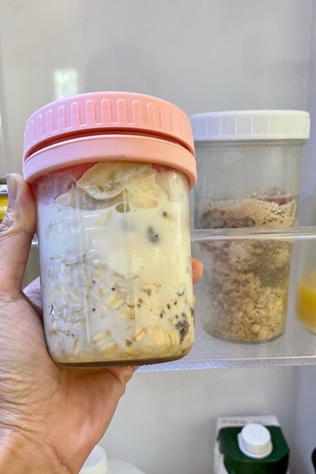 Keep morning routines simple by meal prepping quick grab and go breakfasts! I love having overnight oats ready with these glass storage containers that even have a holder for your spoon and colored bands to differentiate your special mix of oats from another family member’s favorite  

#LTKfamily #LTKhome #LTKBacktoSchool