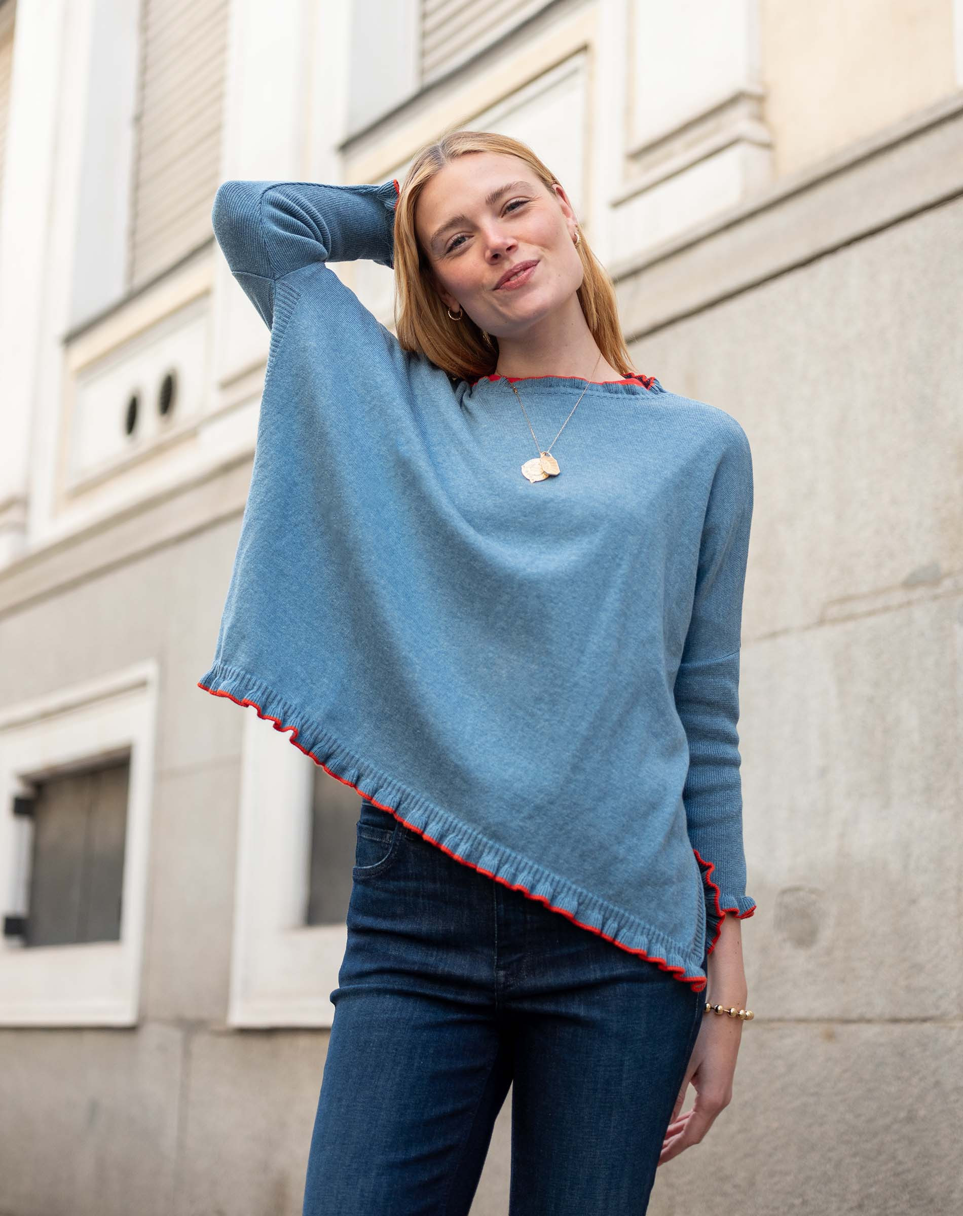 Catalina Cotton Ruffle Sweater | Mersea (US)