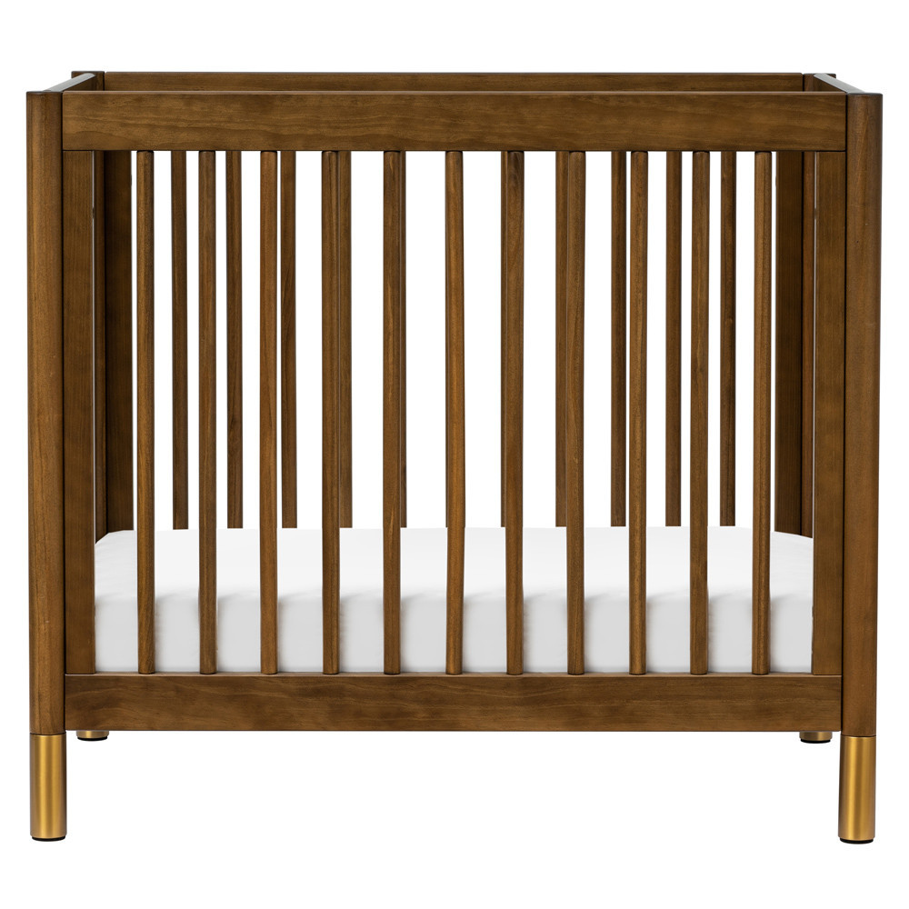 Babyletto Gelato Modern Natural Walnut Pine Wood 4-in-1 Convertible Mini Crib | Kathy Kuo Home