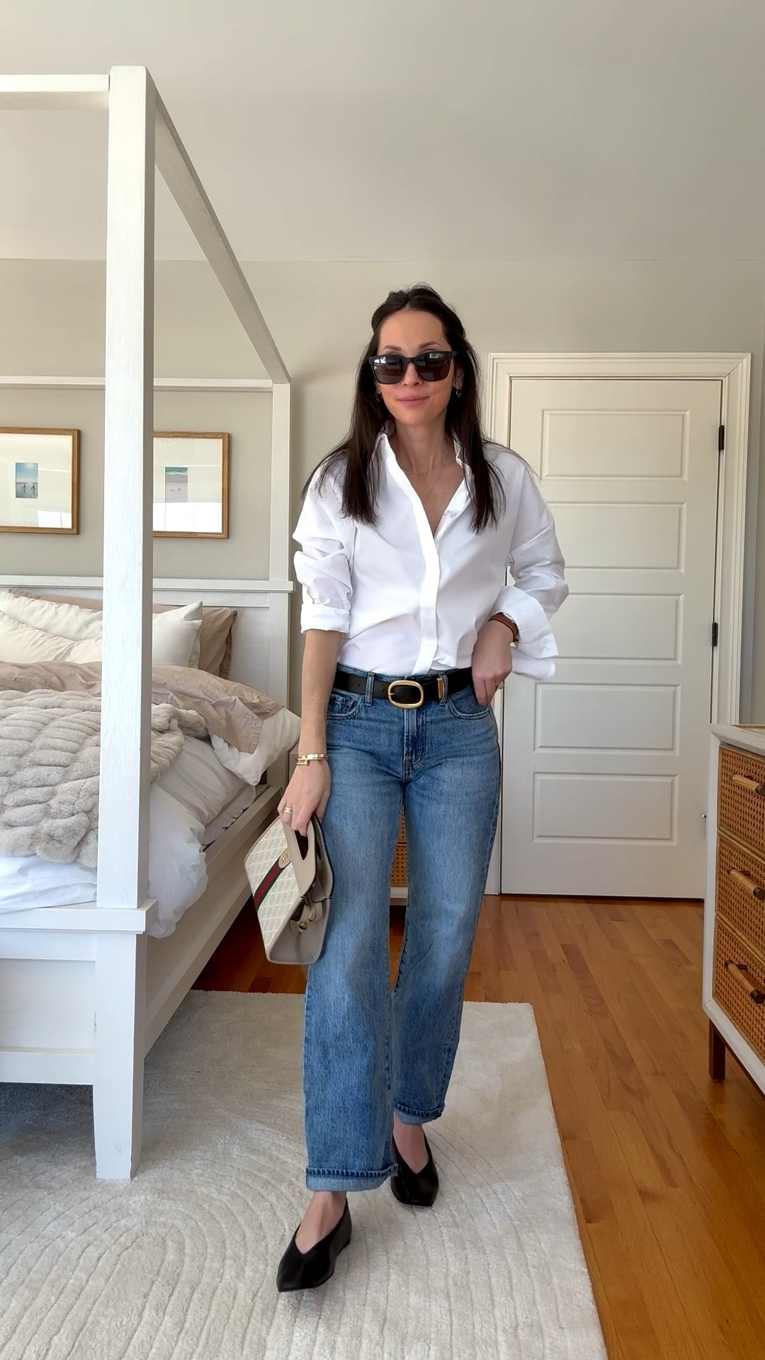 Channeling my inner CBK with these neutral and classic pieces ! Button down tunic has an oversized fit, I went with my normal size. Jeans I went down one size. Flats are tts. 



#LTKshoecrush #LTKstyletip #LTKtravel